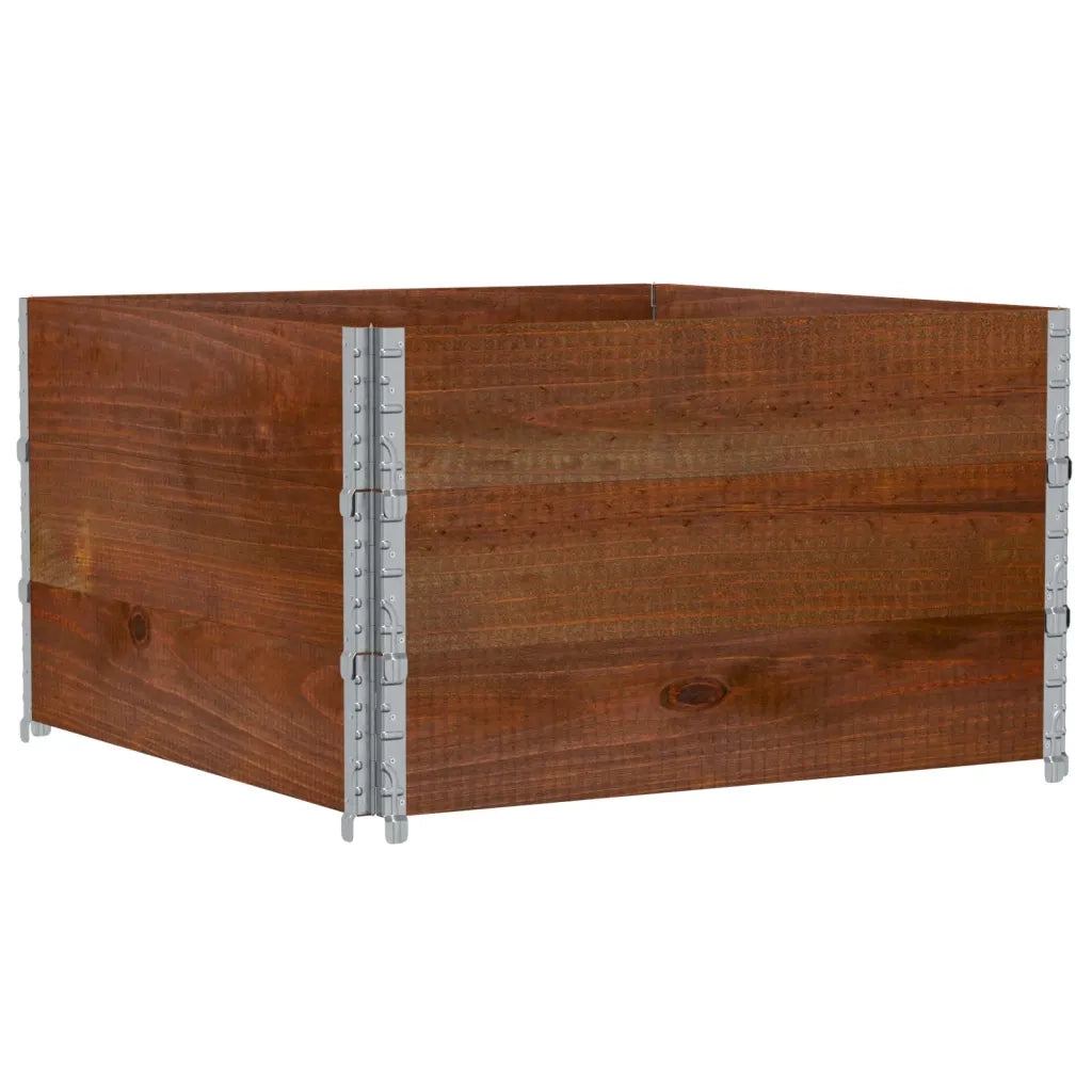 vidaXL Paretali per Pallet 3pz Marroni 100x100cm Legno Massello Pino