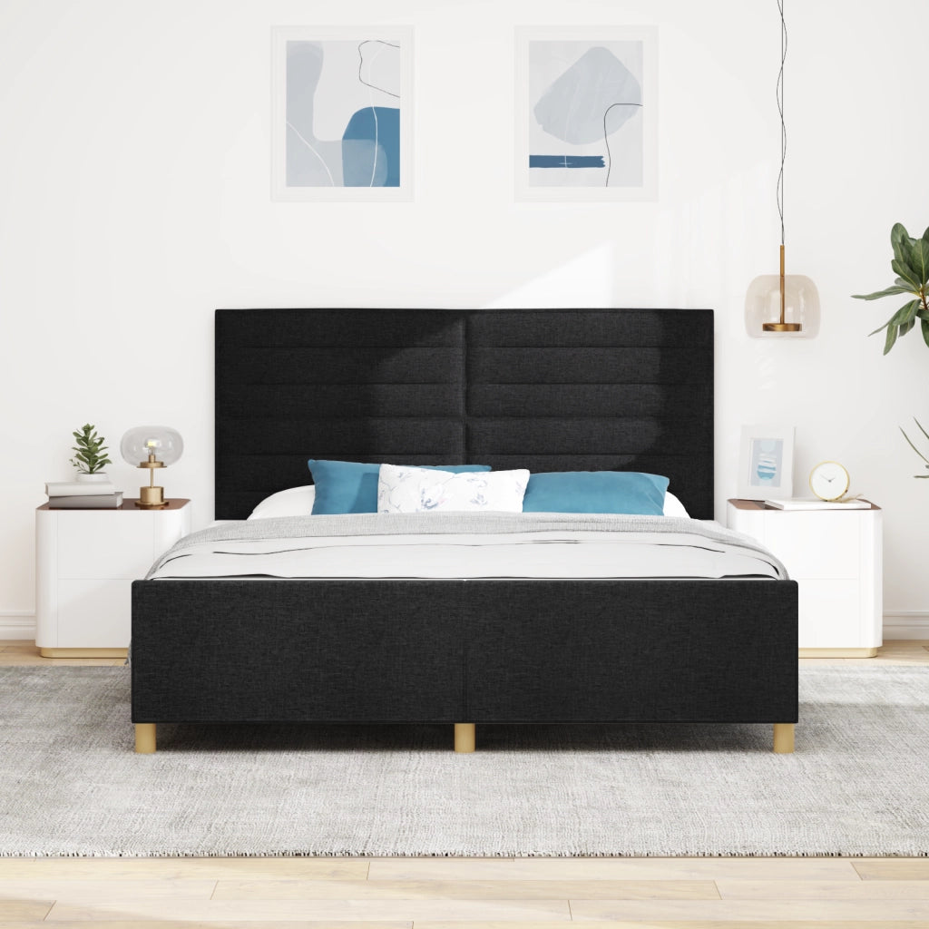 Struttura letto  nera 180x200 cm in tessuto