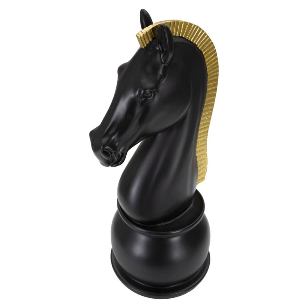 Scultura Scacchi 5, Nero, Poliresina, 18,5x18,5x50 cm
