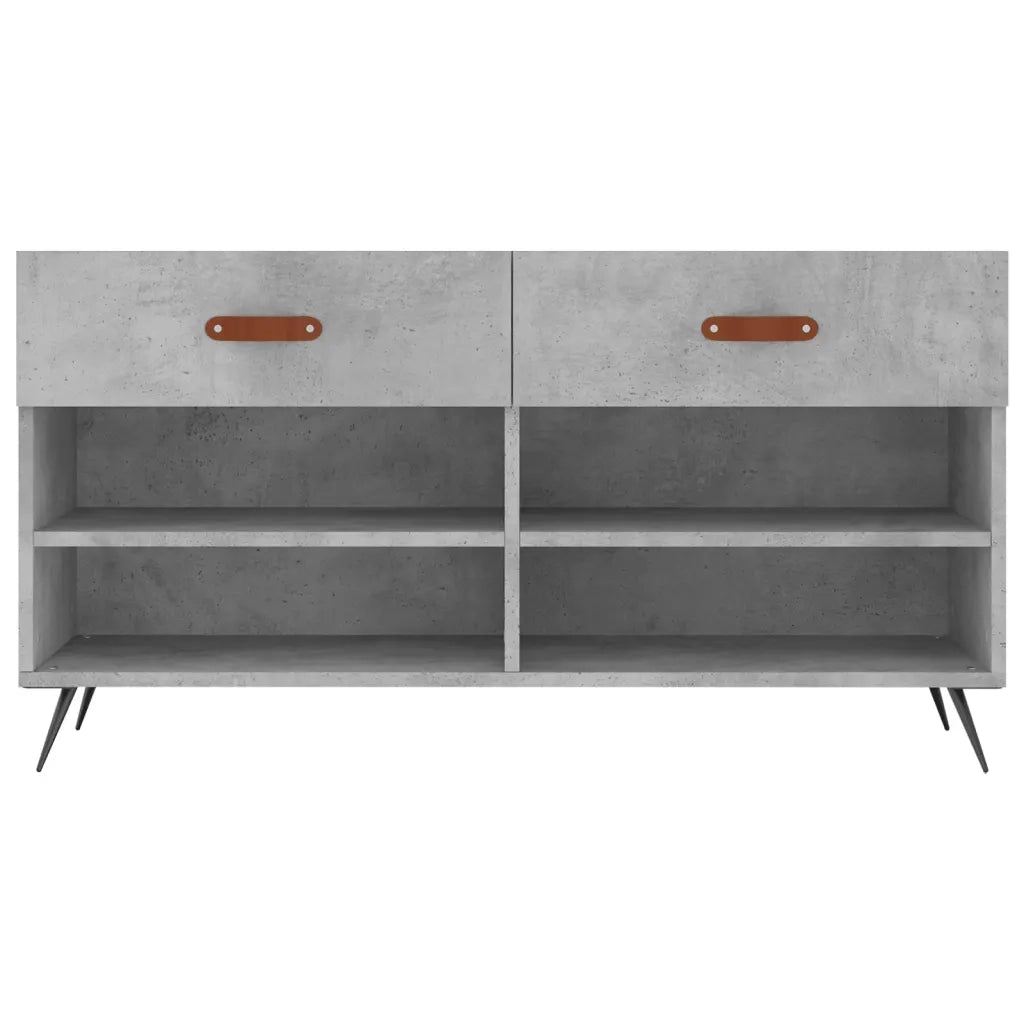 Panca Porta Scarpe-Sgabello-Panca Scarpiera Grigio Cemento 102x35x55cm Legno Multistrato 114748