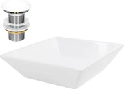 Wastafel inclusa con impianto di scarico bianco senza sovrappiatto 41x41x12 cm ceramica bianca