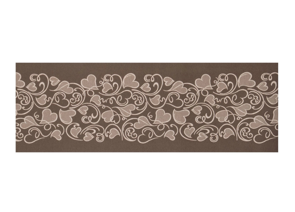 Tappeto Passatoia Tessuto Jacquard Linea Emozioni Disegno Amour Fango - 57x400 - Fango