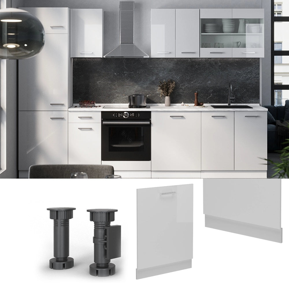 Pannello frontale R-Line Bianco lucido/Bianco 60 cm, PL Rovere Vicco