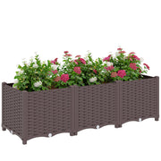 Letto da giardino ¨C zephmum ¨C 120x40x37, marrone, plastica, auto-irrigante
