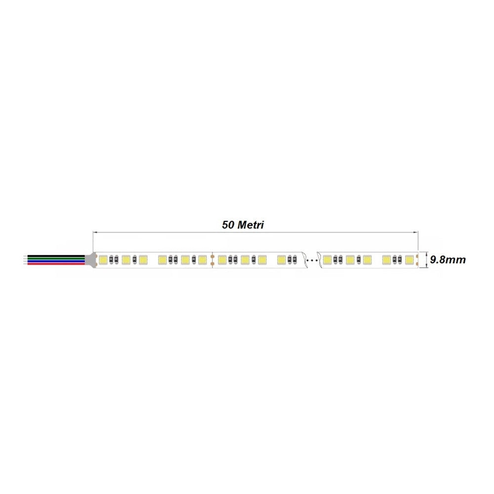 Trade Shop - Striscia Led Flessibile 500w Smd Rgb 60 Led/mt 24v Bobina Da 50 Mt Ip20 50m-24v-rgb -