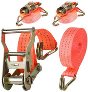 Cinghie di trazione 2 x 2000 kg con rullo, 6 m x 38 mm, arancione, per motori e auto, poliestere