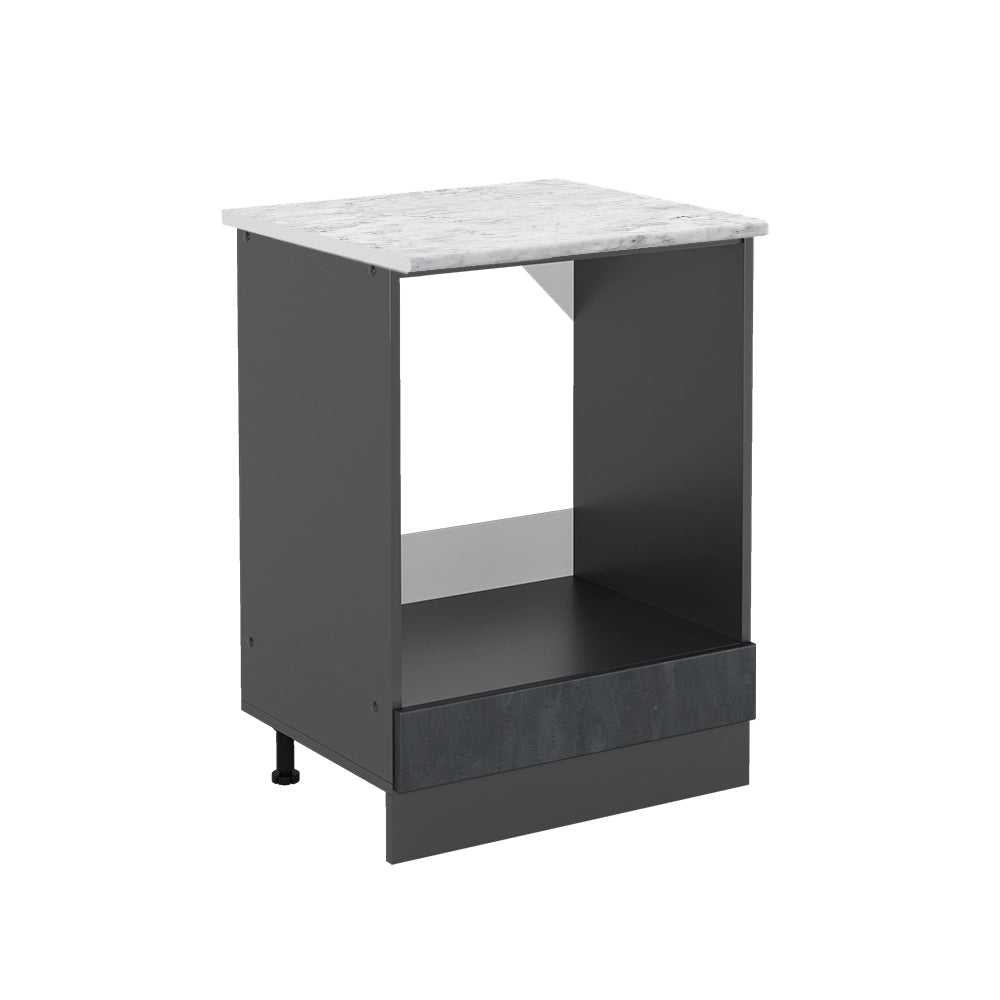 Mobile per forno da incasso R-Line Calce nera/Antracite 60 cm PL Marmo Vicco