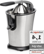 Estrattore di Succo Professionale - 201860 - con Bocchetta in Acciaio Inossidabile e Motore Potente - Manico a Manubrio Professionale - 300 W - Filtro Polpa - Sistema Antidruppo