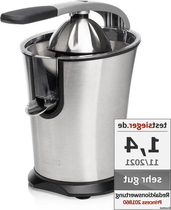 Estrattore di Succo Professionale - 201860 - con Bocchetta in Acciaio Inossidabile e Motore Potente - Manico a Manubrio Professionale - 300 W - Filtro Polpa - Sistema Antidruppo