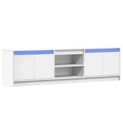 Mobile TV multimediale scaffale per televisione televisione buffet sala da pranzo soggiorno camera da letto con LED 180 x 34 x 50 cm derivati ​​del legno bianco 02_0026448