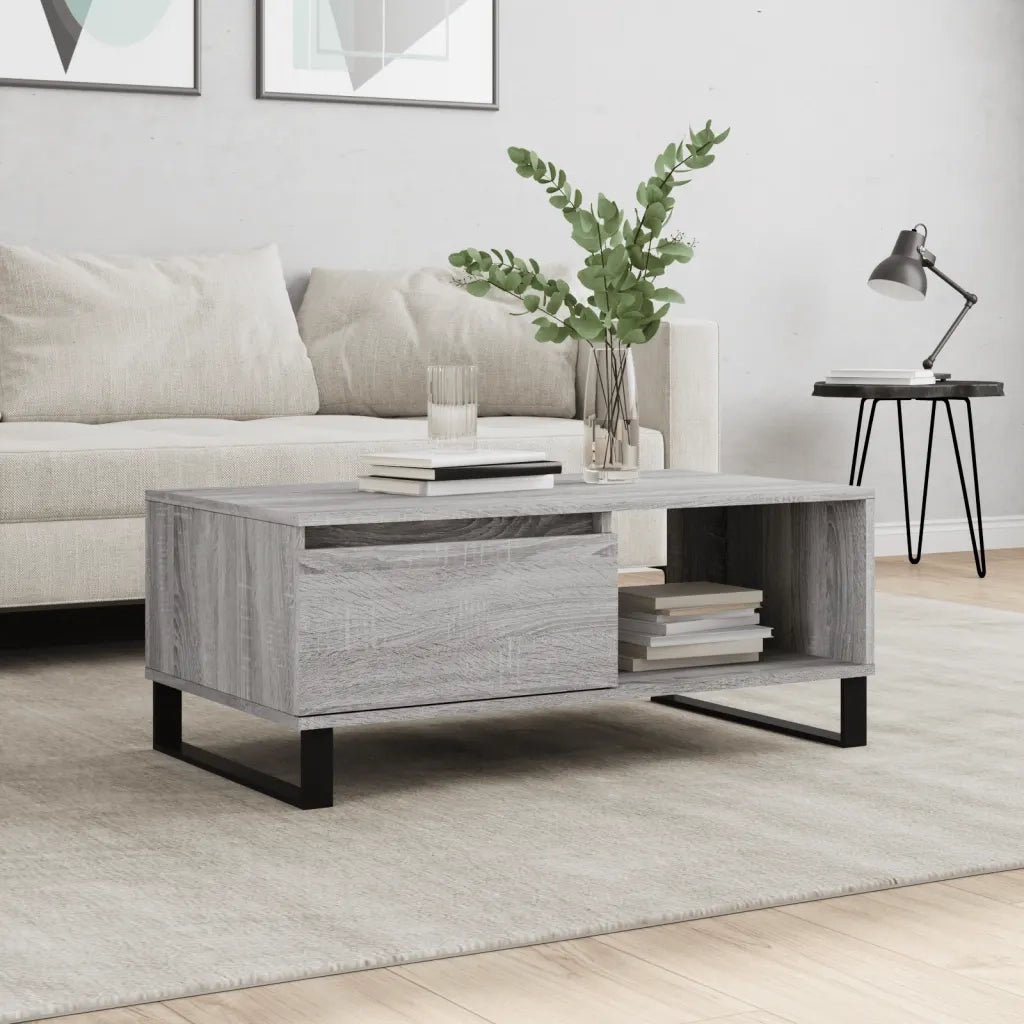 Tavolino salotto | Tavolino da caff¨¨ | Tavolino da Soggiorno Grigio Sonoma 90x50x36,5 cm Legno Multistrato