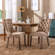 Sedie da Pranzo Imbottite in Velluto e Legno Massello ¨C Xylo ¨C Set 2 Pezzi, Beige