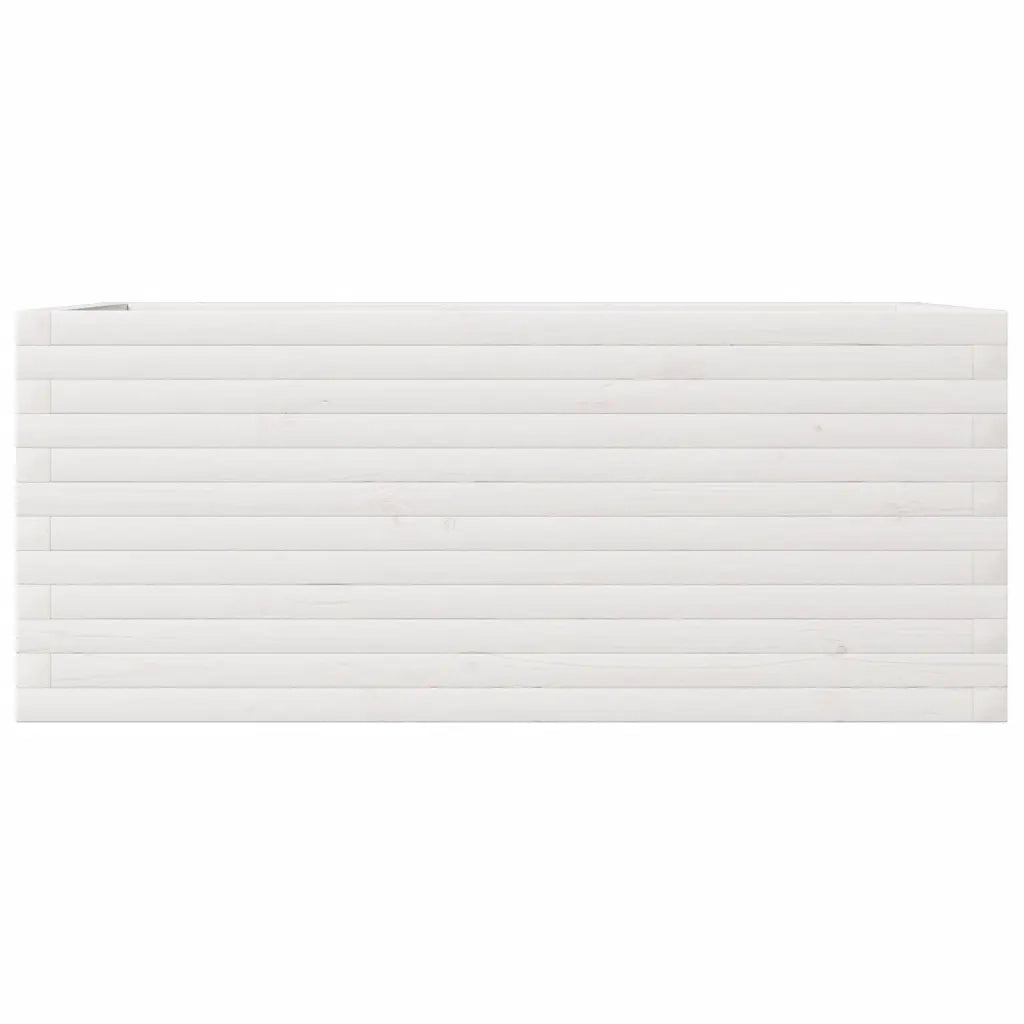 Fioriera da Giardino Bianca 110x60x46 cm Legno Massello di Pino 3282460