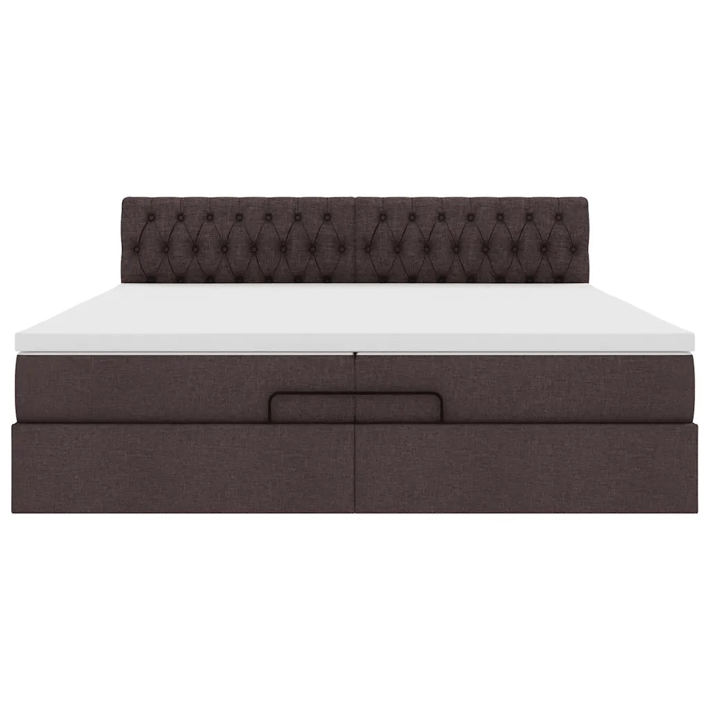 Struttura Letto Pouf con Materasso 200x200 cm in Tessuto