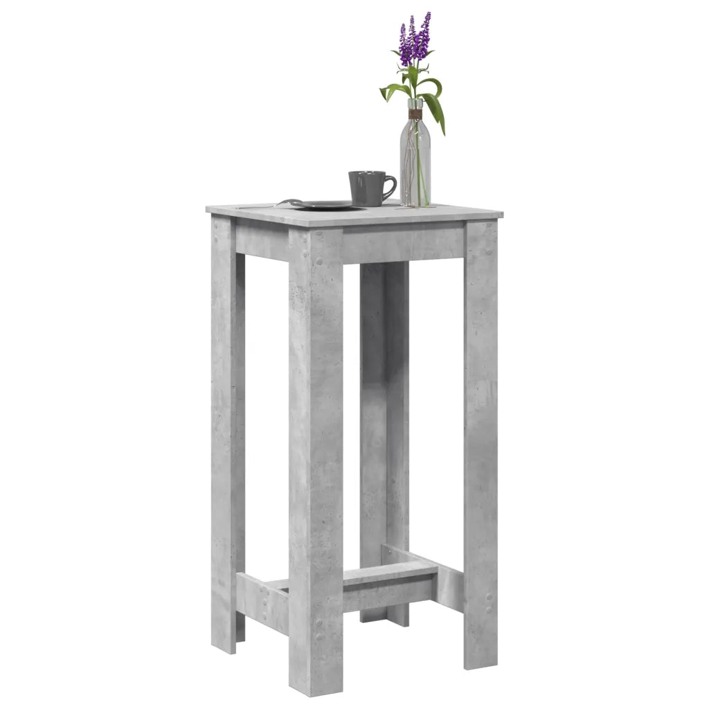 Tavolo da Bar Grigio Cemento 51x50x103,5cm in Legno Multistrato