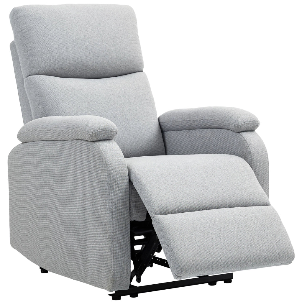 Poltrona reclinabile relax con poggiapiedi e schienale regolabile ¨C zephmum ¨C grigio tessuto