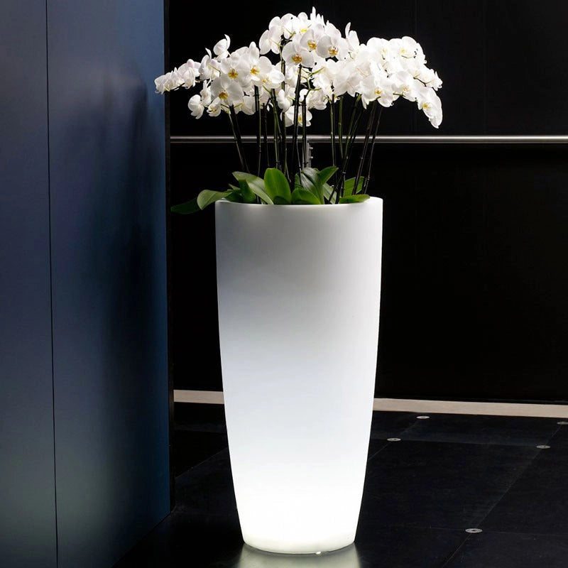 Vaso Luminoso da Giardino a LED Ø43 cm in Resina 5W Cypress Bianco Caldo