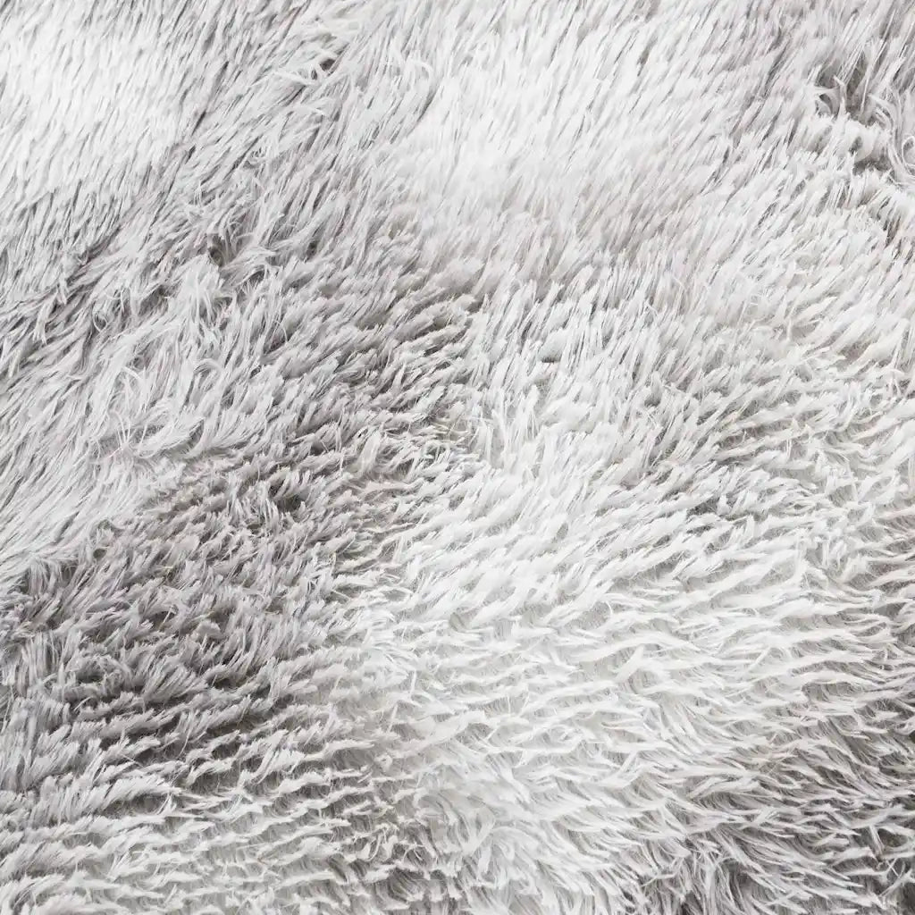 Tappeto Shaggy a Pelo Lungo NAVARRA Grigio Argento 100x100cm 4102900
