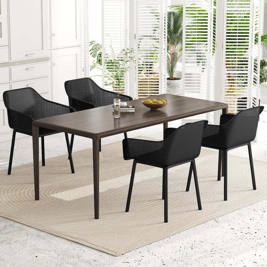Set di 2 Sedie da Pranzo Moderne, Sedie in Plastica con Schienale Traspirante in Rete e Gambe Resistenti, Portata 150 kg, Poltroncine Laterali d'Accento per Sala da Pranzo, Studio e Soggiorno