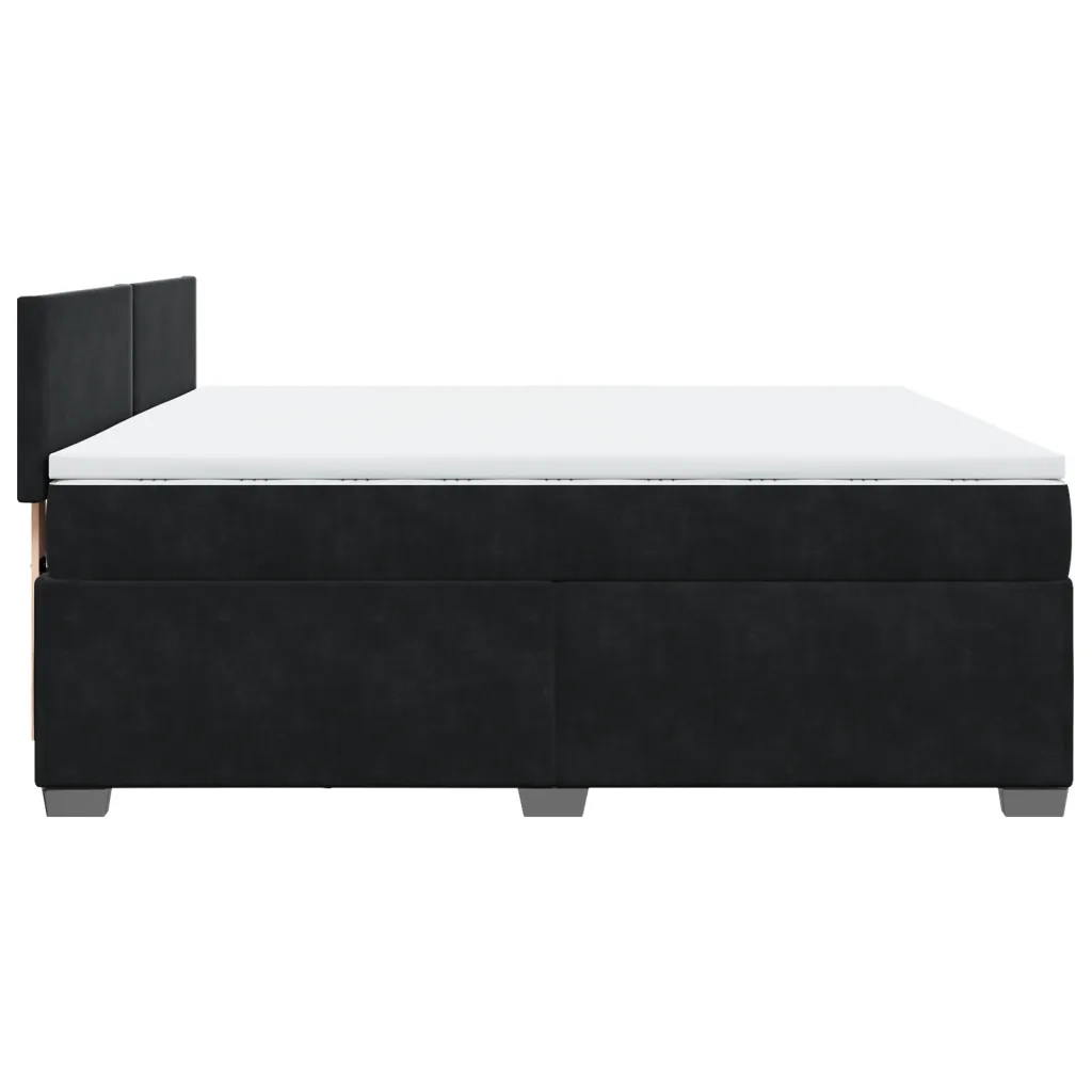 Giroletto a Molle con Materasso Nero 200x200 cm in Velluto 3286398
