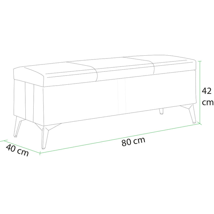 Cassapanca Contenitore Rosso in Ecopelle con Piedini in Metallo Oro Panca Pouf