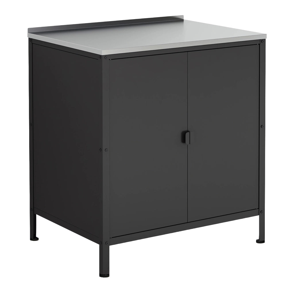 Armadietto da Giardino Bolognano 92 x 80 x 50 cm Acciaio - Nero Opaco - casa.pro
