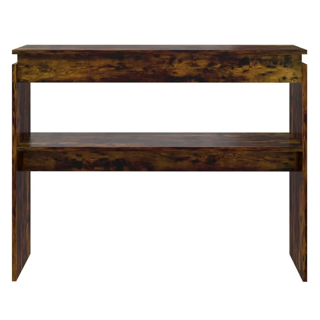 Tavolino Consolle-Tavolino da soggiorno-Tavolo Rovere Fumo 102x30x80 cm in Legno Multistrato