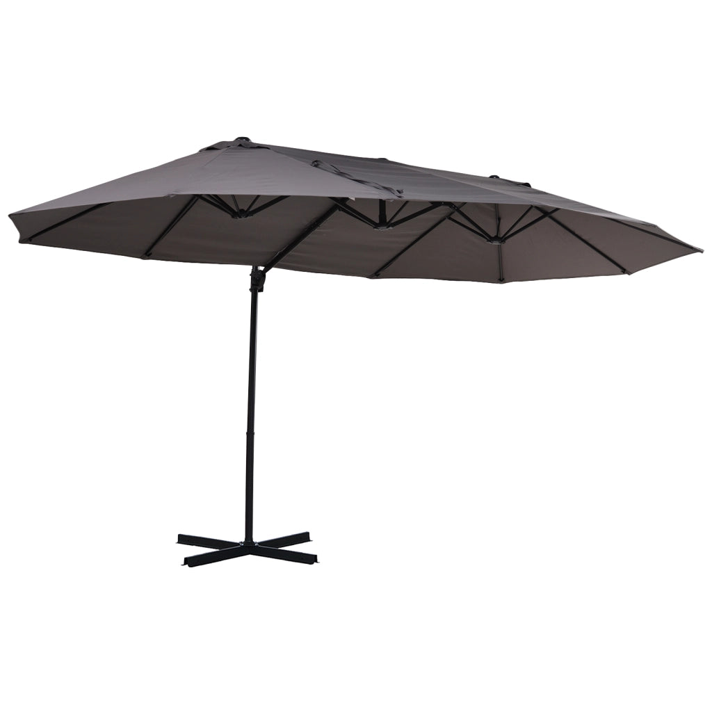 Parasole Grande Inclinabile con Manovella ¨C zephmum ¨C Grigio 270x445x260 cm