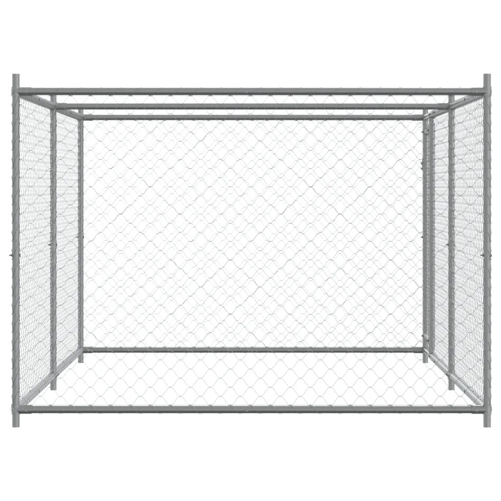Gabbia per Cani con Porta Grigia 4x2x1,5 m in Acciaio Zincato CFW6413565