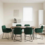 Sedie da pranzo 6 pcs Velluto (V) Verde Scuro 59 x 56,5 x 86 cm 3428221