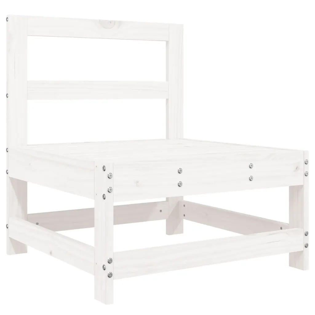 Set Divani da Giardino 6 pz Bianco in Legno Massello di Pino 3250705