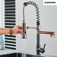 Bjorn | Rubinetto cucina Gastronomy rosegold Due docce | Rubinetto cucina professionale acciaio inossidabile | Ristorante doppio lavello