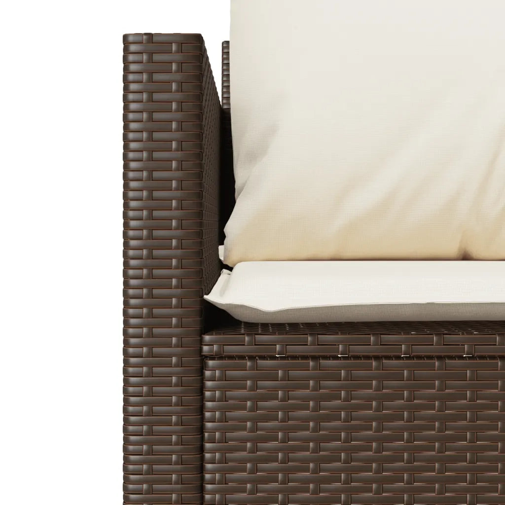 Set BistrÃ² 3 pz con Cuscini Marrone in Polyrattan