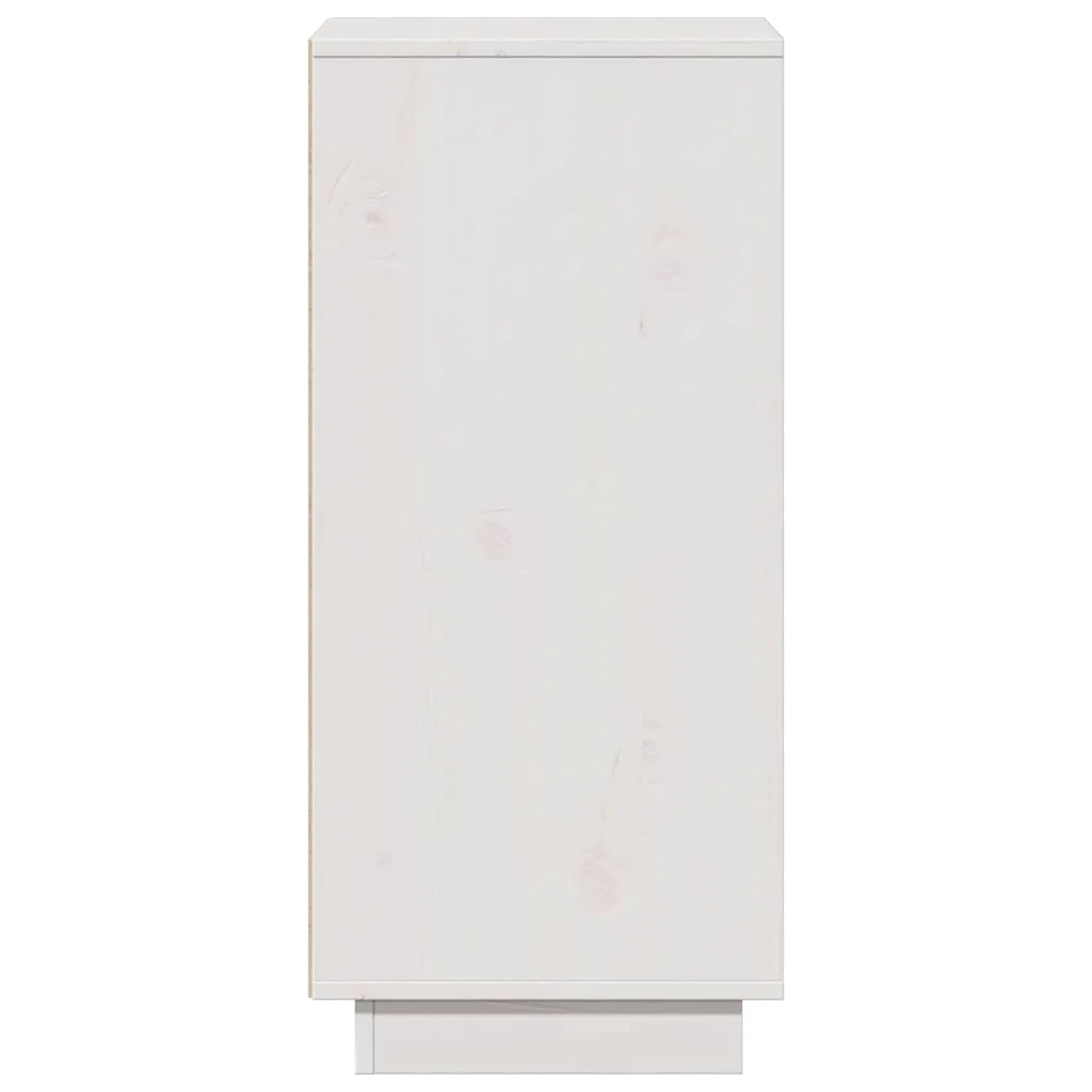 Credenza Bianca 31,5x34x75 cm in Legno Massello di Pino 813352