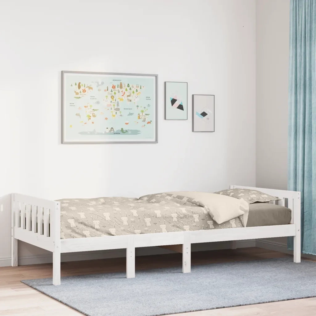 Letto per Bambini | Letto Infantile | Lettino senza Materasso Bianco 80x200cm Massello Pino