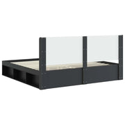 Letto matrimoniale | Letto per adulti | Struttura del letto con stoccaggio e testata Nero 180 x 200 cm