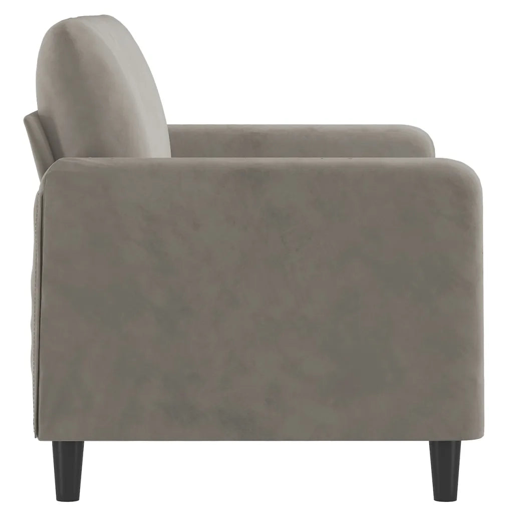 Divano a 2 Posti Grigio Chiaro 120 cm in Velluto 349033