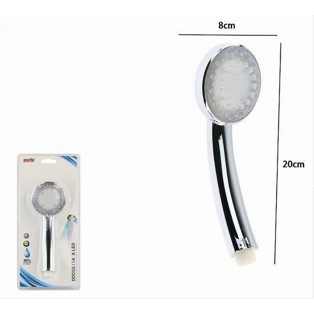 Trade Shop - Soffione Doccia Con Led Rgb Doccetta A Telefono 20cm Cromoterapia Emozionale 79898 -