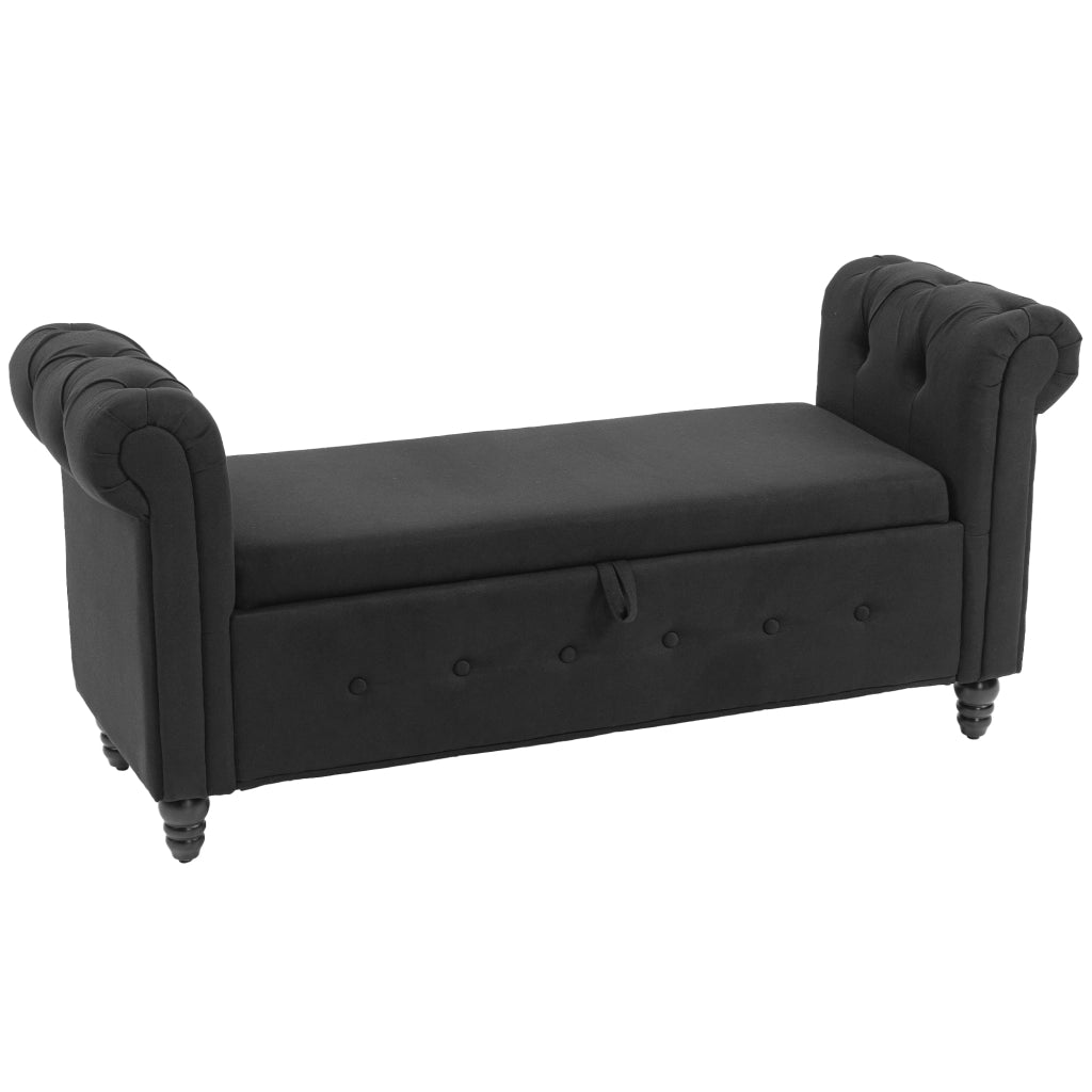 Banco imbottito con contenitore ¨C zephmum ¨C 146.5x49x72 cm tessuto nero legno
