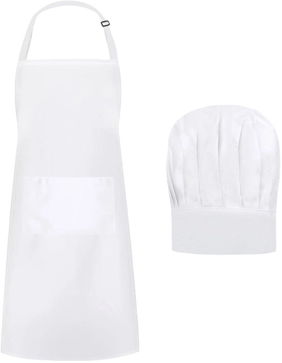 Set di schort e grembiule per cucina - Grembiule bianco pieghevole per uso domestico e ristorante
