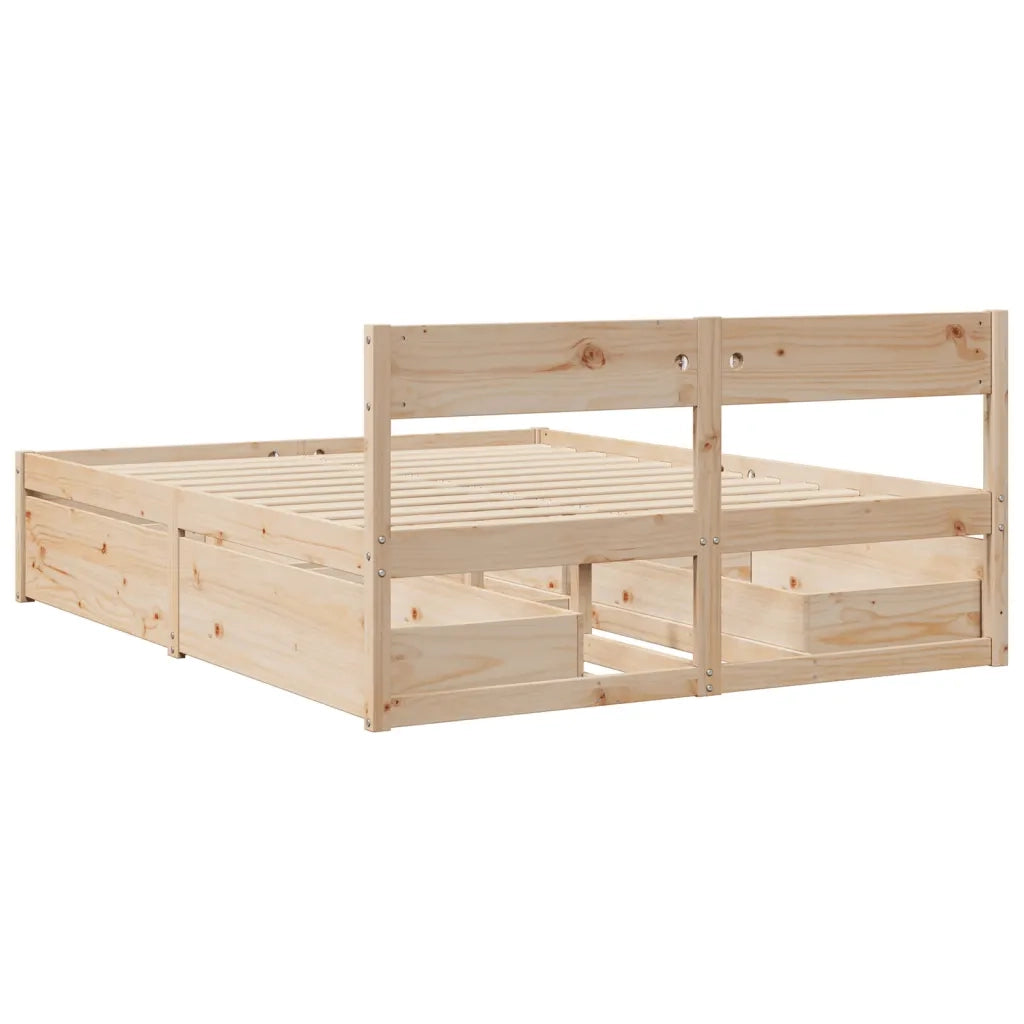 Letto senza Materasso 160x200 cm in Legno Massello di Pino 3282342