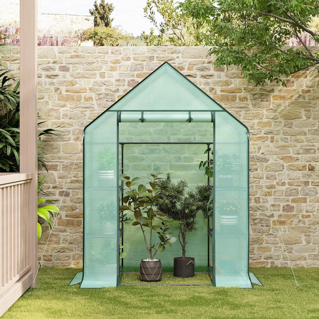 Serra da Giardino con Telo in PE Vivaio per Piante Fiori da Balcone e Terrazzo Verde