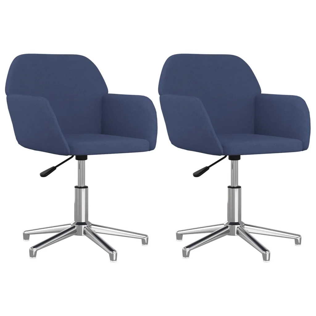 Sedie da Pranzo Girevoli 2 pz Blu in Tessuto 3103042