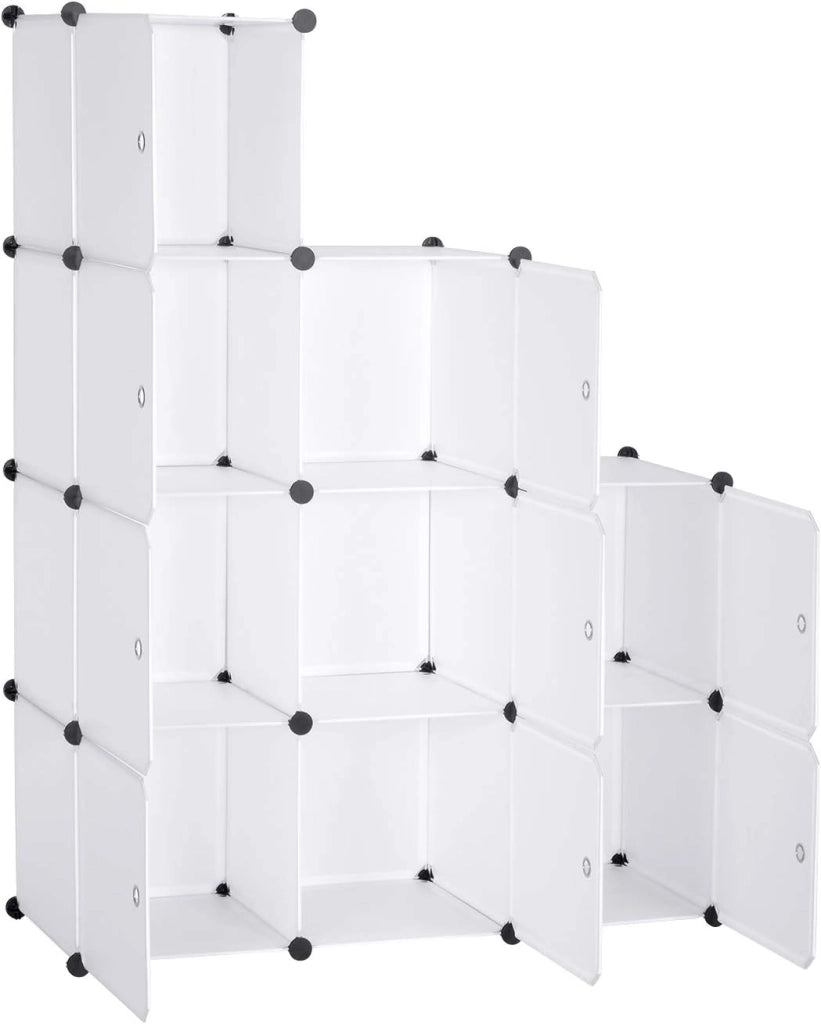 DIY Armadio a Cubo Armadietto Guardaroba Pieghevoli Combinato Modulare Scarpiera Bianco per Stanzino e Ripostiglio
