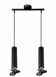 Lampada a sospensione Tuba Candellux nera 2xGU10 Ø6 cm