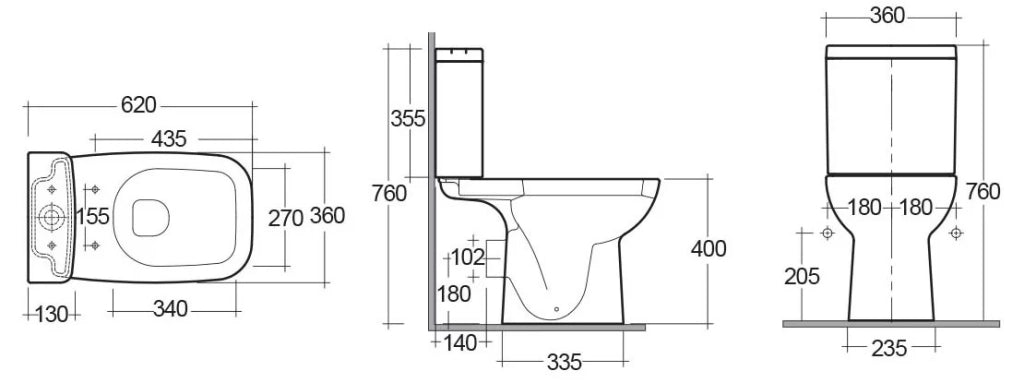 Vaso monoblocco origin scarico a muro