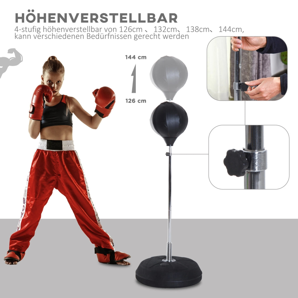Set da boxe per bambini con punching ball ¨C zephmum ¨C 126-144cm, nero