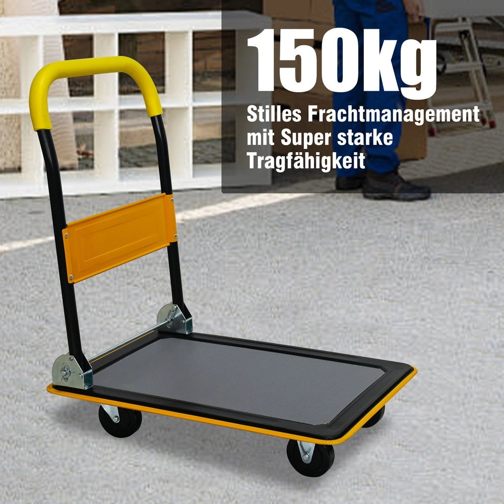 Carrello Piattaforma Pieghevole ¨C MINIMAL ¨C 150 kg, Ruote 360¡ã, Giallo