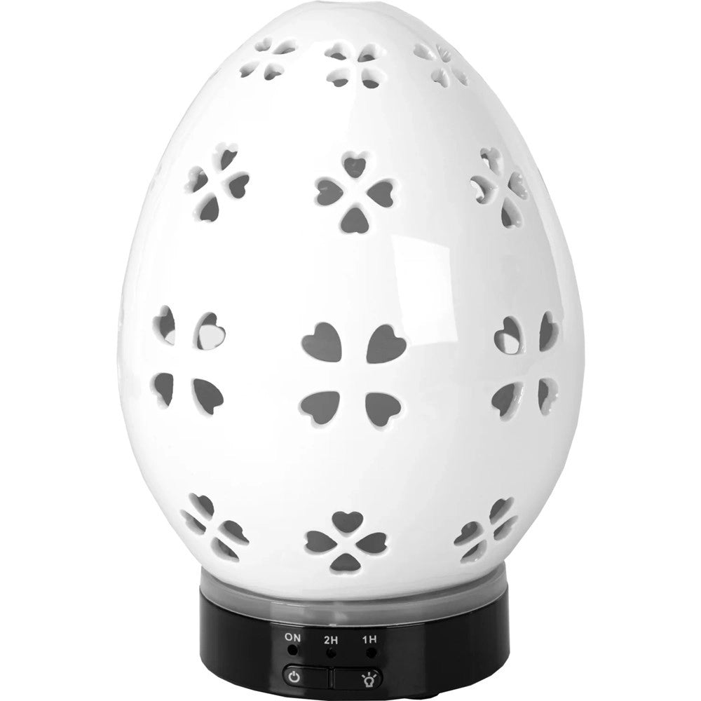 Trade Shop - Diffusore Di Essenza In Ceramica 150ml 12w 3led 7 Colori Led 6 Per Cromoterapia H20xø14cm -