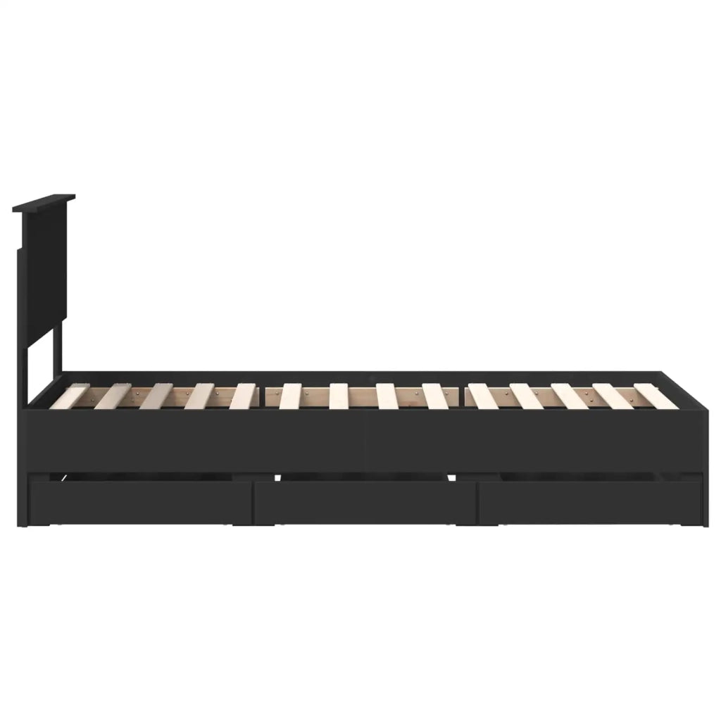 Struttura del letto Nero 75 x 190 cm Legno Ingegnerizzato